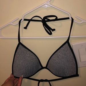 Gray triangle bikini top